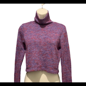 Dmk Turtleneck Cropped Sweater Maroon Size Small‎